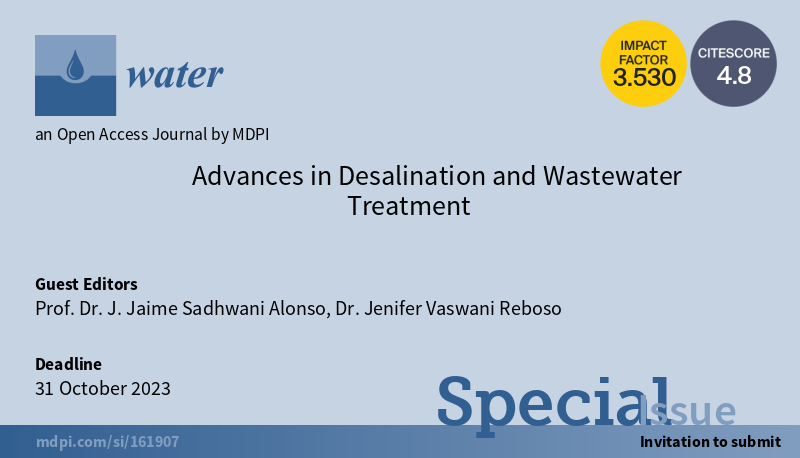 Call for papers Advanes in desalination and wastewater treatment